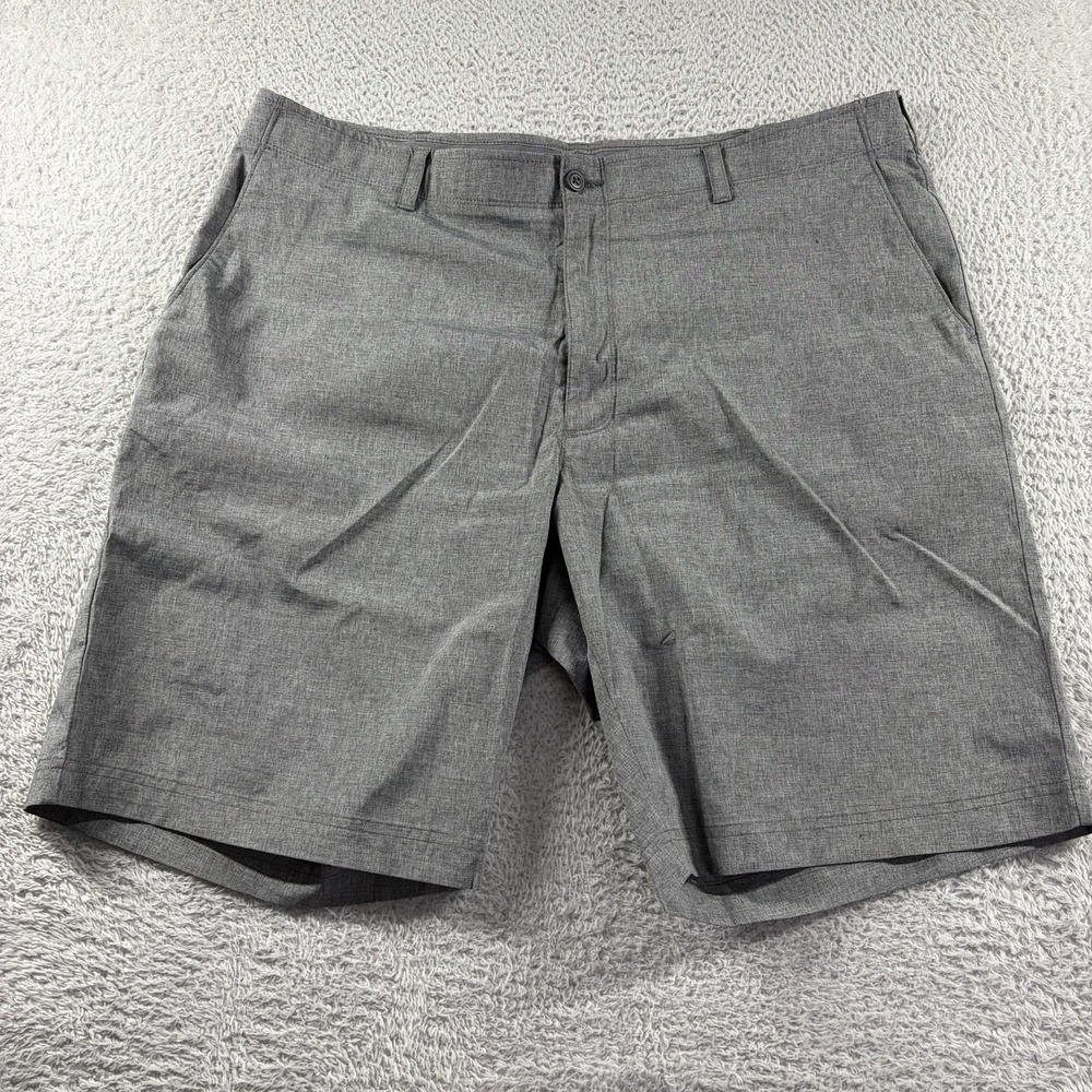 PGA Golf Tour Shorts Mens 40 Gray Wicking Lightweight Polyester Stretch 10"